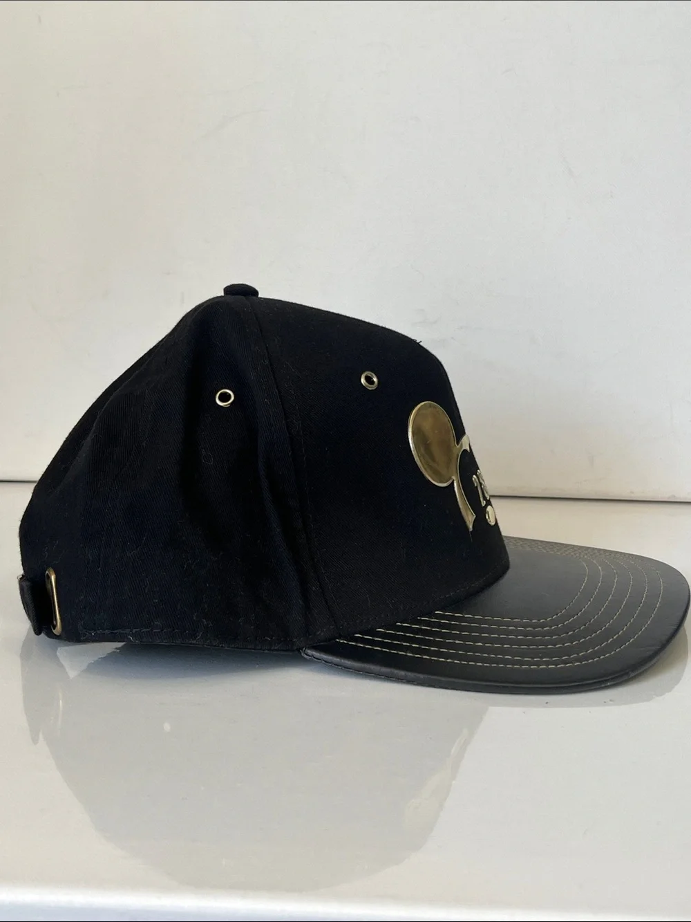 Disney Parks Mickey 28 Hat Cap Black Gold Metallic Adjustable Adult OSFM